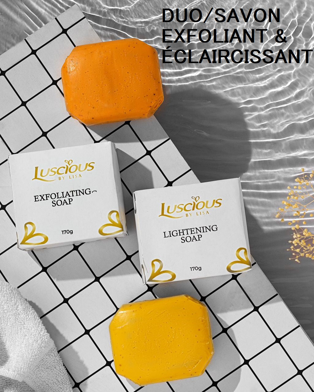 Duo / Savon Exfoliant & Eclaircissant (les 2 savons)