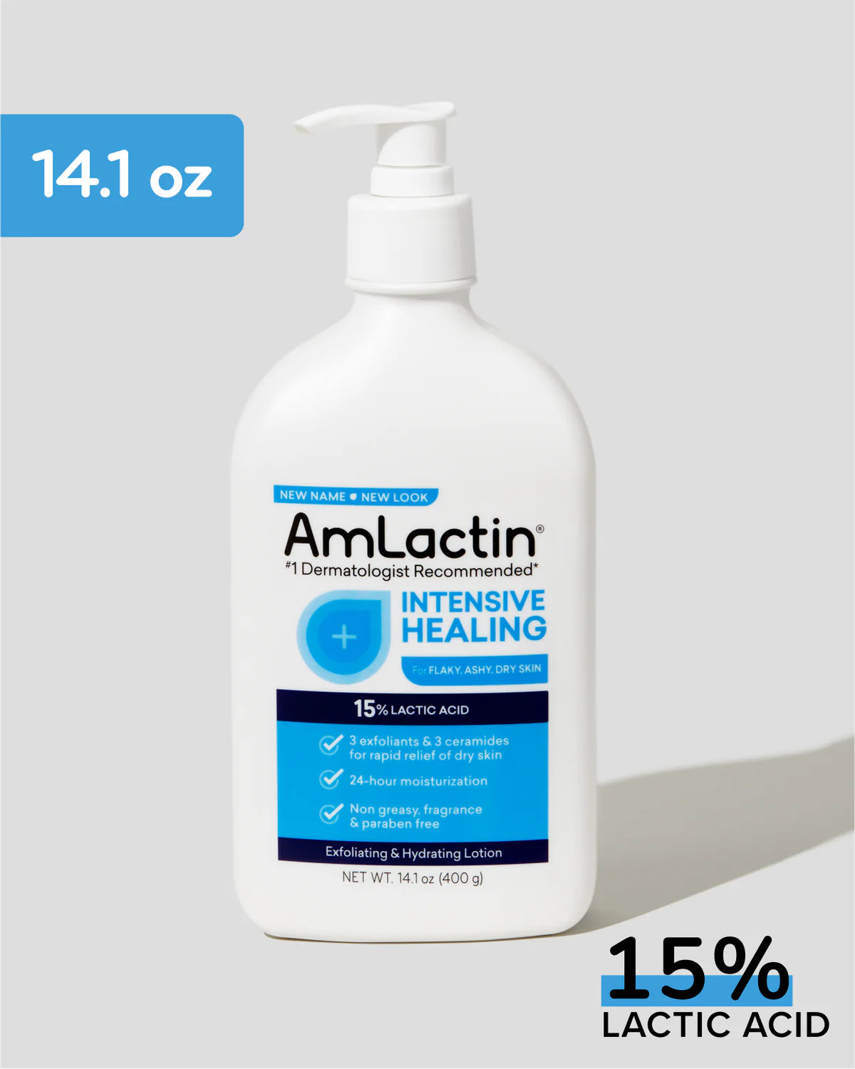 Amlactin Lotion cicatrisante intensive à 15% d'acide lactique CIBLER UNE TEXTURE DURE