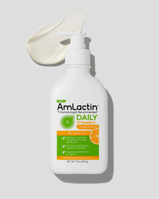 Amlactin Lotion quotidienne à la vitamine C avec 7 % d'acide lactique RAVIVEZ VOTRE ÉCLAT